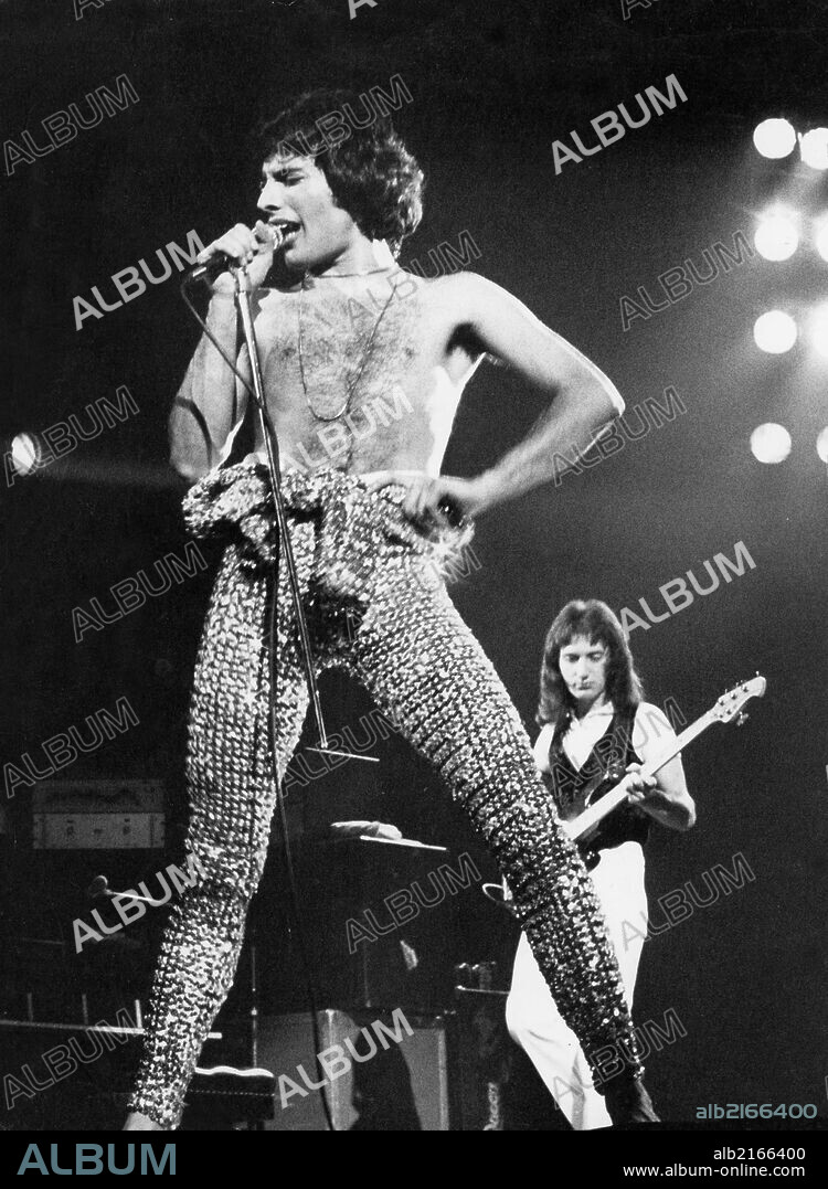 June 24, 2008 - QUEEN.FREDDIE MERCURY (LEAD SINGER) AND JOHN DEACON (BASSIST). GARY MERRIN-(Credit Image: © Globe Photos/ZUMAPRESS.com). 24/06/2008