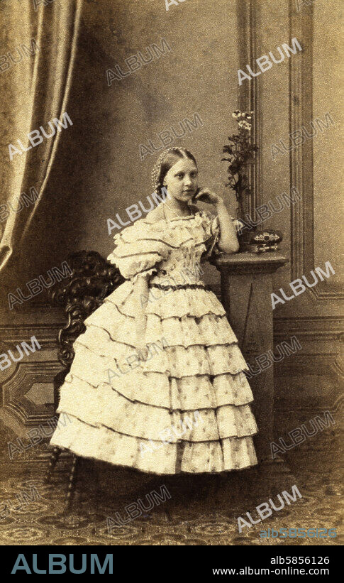 E. LUVLES. Princess Maria of Hanover (1849-1904), daughter of King George V of Hanover. Ca. 1865.