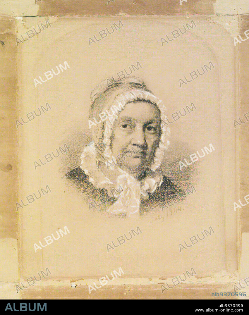 Old Woman, Eastman Johnson, American, 1824-1906, Charcoal and white chalk on paper, July 1844, 13 5/8 x 10 5/8 in., 34.6 x 27 cm.