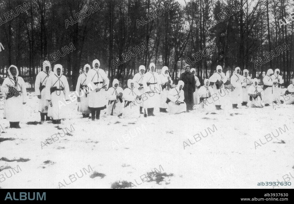 Russian soldiers in winter uniform, Galician front, Poland, World War I, December 1914.The Russians advanced into Galicia after defeating the Austro-Hungarian army in the early months of the war but were forced to retreat by a combined German and Austro-Hungarian offensive in the spring and summer of 1915.