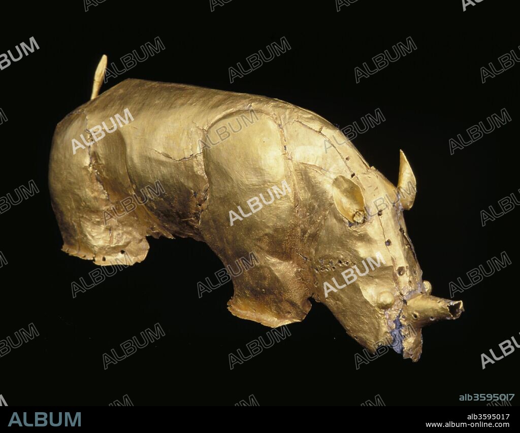 MAPUNGUBWE ARTEFACTS. The golden rhinoceros of Mapungubwe.