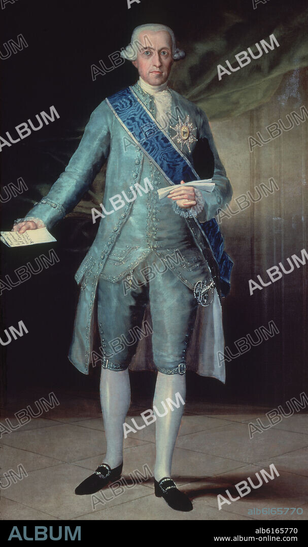 FRANCISCO GOYA Y LUCIENTES DE (1746-1828). RETRATO DE JOSE MOÑINO Y REDONDO, CONDE DE FLORIDABLANCA, PRIMER SECRETARIO DE ESTADO - 1783 - OLEO/LIENZO - 196 x 116,5 cm - NP 3255.