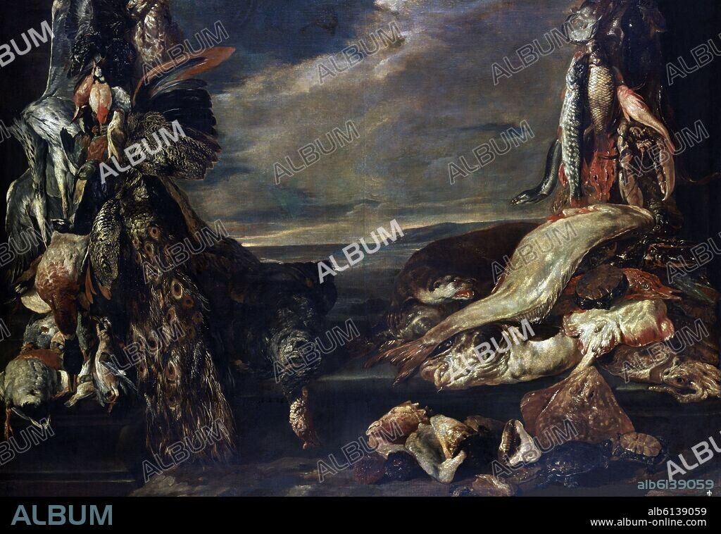 PIETER BOEL (1622-1674). BODEGON - SIGLO XVII - OLEO/LIENZO - 168x237 cm - NP 1366 - ESCUELA FLAMENCA.