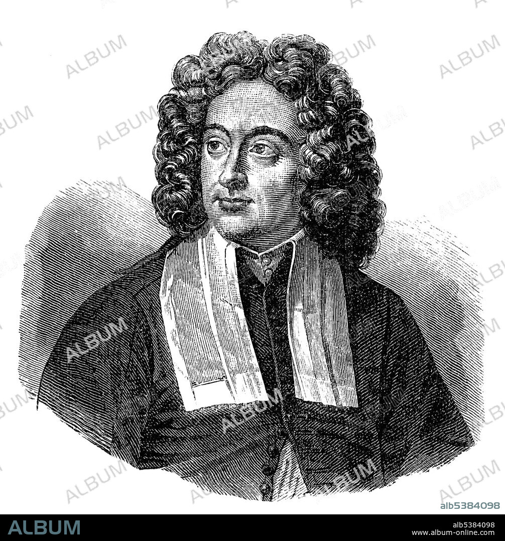 Historical drawing, portrait of Arcangelo Corelli, 1653-1713, Italian composer and violinist of the Baroque