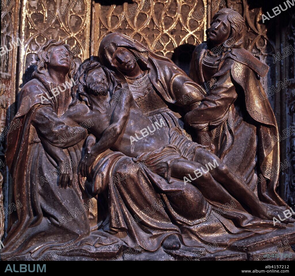 FELIPE BIGARNY (1475-1543). FELIPE BIGARNY ESCULTOR " PIEDAD " CAPILLA DEL LICENCIADO GOMEZ DE SANTIAGO EN LA IGLESIA PARROQUIAL DE SANTIAGO DE LA PUEBLA (SALAMANCA).