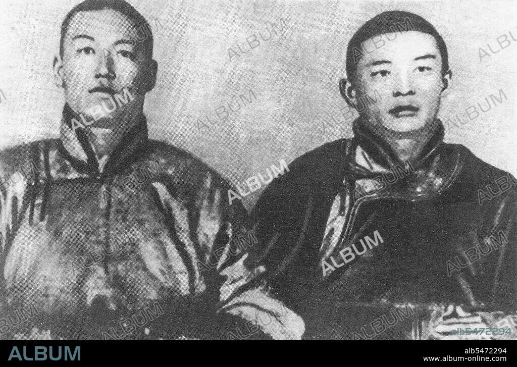 Damdin Sukhbaatar (February 2, 1893 - February 20, 1923) was a Mongolian military leader in the 1921 revolution. He is remembered as one of the most important figures in Mongolia's struggle for independence. Khorloogiin Choibalsan joined with Sukhbaatar to form the Mongolian People's Revolutionary Party. After the Mongolian and Soviet Red Army forces entered Urga in 1921 and established a pro-Soviet government, Choibalsan became deputy war minister. Over the following years Choibalsan came to dominate his country's leadership and by about 1940 his position was unrivaled in his own country. He served both as head of state (Chairman of the Presidium of the State Little Hural, 1929-1930) and head of government (Chairman of the Council of People's Commissars, 1939-1952). He is sometimes accorded the military rank of Marshal. Choibalsan was a close follower of the Soviet leader Joseph Stalin and emulated his policies in many ways including the ruthless elimination of rivals for power and harsh treatment of landowners.