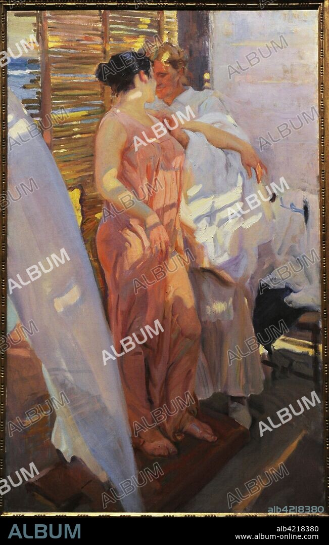 Joaquín Sorolla y Bastida (1863-1923). Pintor español. La bata rosa, 1916. Museo Sorolla. Madrid. España.
