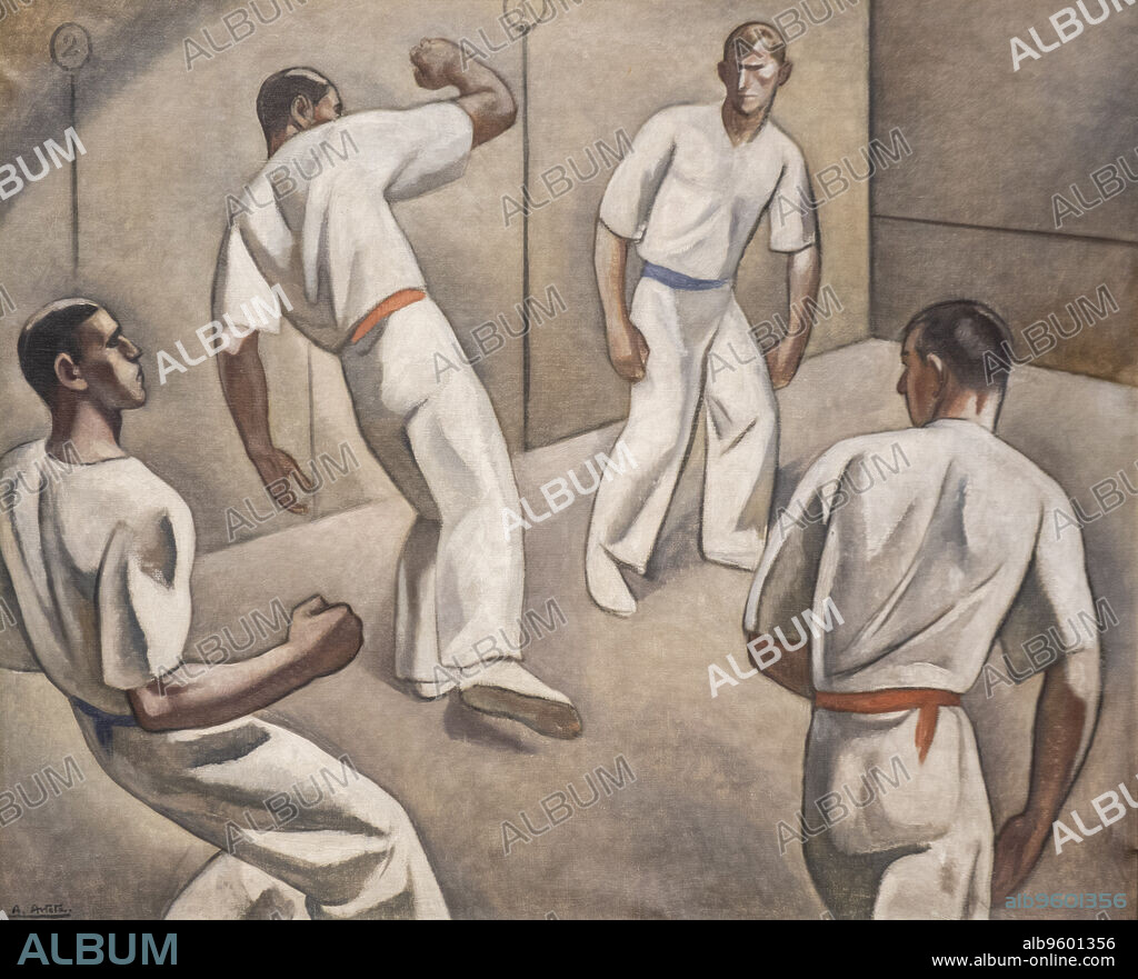 Aurelio Arteta, Pelota players or A game of Pelota, 1925-1930, oil on canvas, Museo de Bellas Artes, Bilbao, Spain.