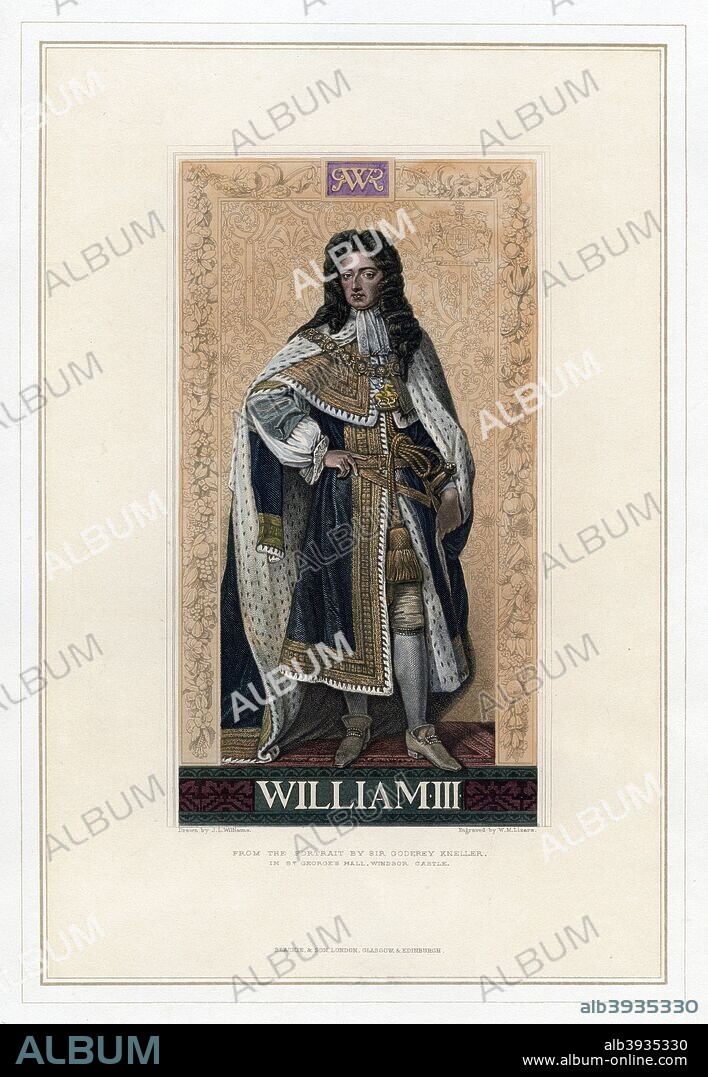 William III, King of England, Scotland and Ireland. William of Orange (1650-1702) was invited by a conspiracy of English notables to depose the Catholic James II and assume the throne in his stead. The invasion, which was virtually bloodless, was successful and became known as the 'Glorious Revolution'. James fled to France and the Prince of Orange was crowned William III of Great Britain and Ireland on 11 April 1689. He co-ruled with his wife Mary II from 1689, continuing as sole ruler after her death in 1694.