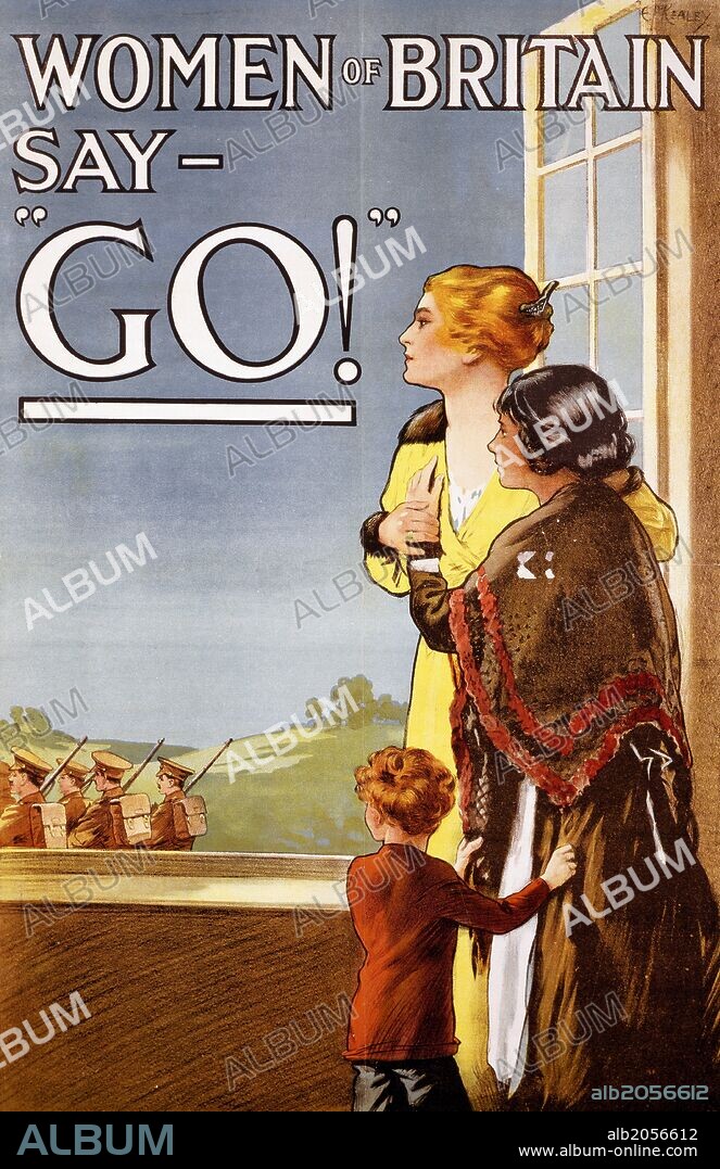 Women of Britain say Go, poster for the English army's recruitment campaign. World War I, Ingilterra, 20th century.