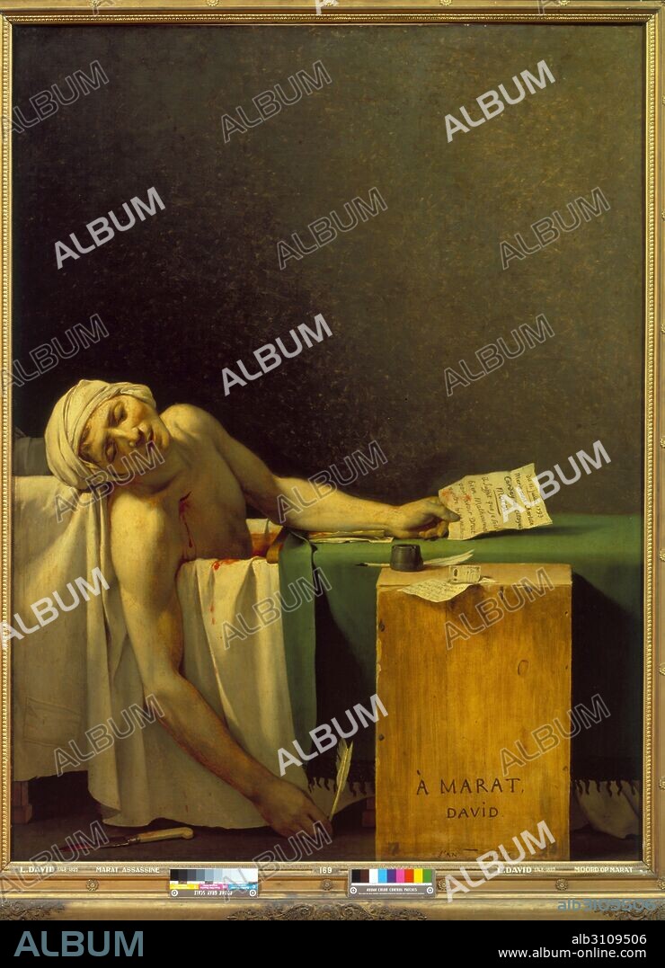 JACQUES LOUIS DAVID. Asesinato de Marat/1793.