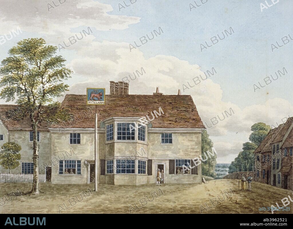 The Red Lion Inn on Uxbridge Road, Hillingdon, Middlesex, c1820. Hillingdon is now in the London borough of Hillingdon.