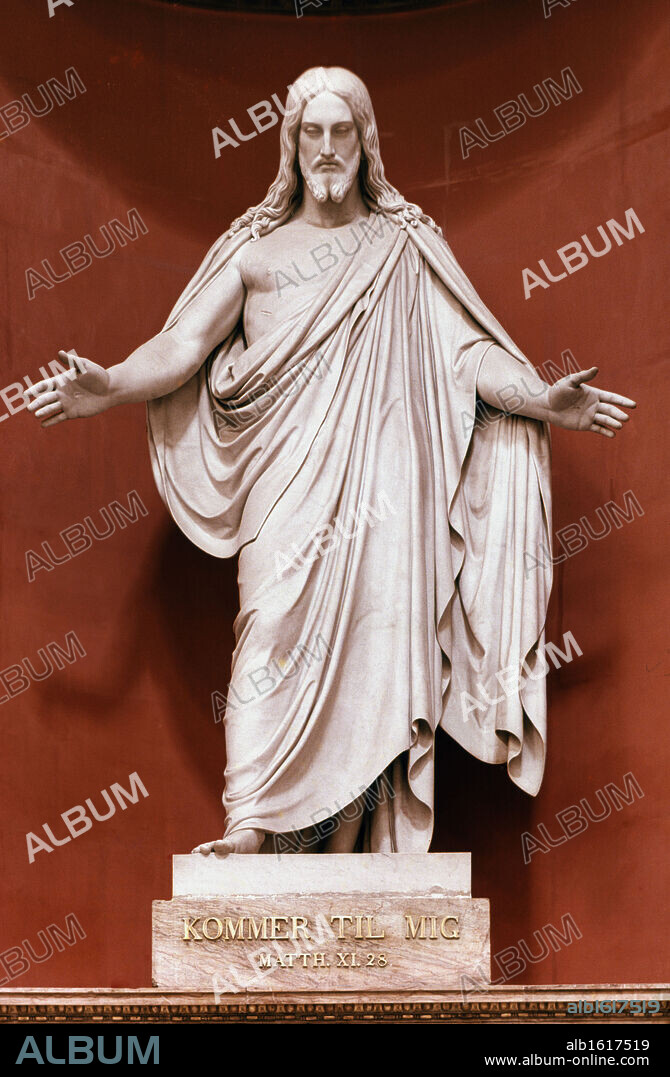 Christ  Bertel Thorvaldsen (1770-1844 Danish)  Marble sculpture.