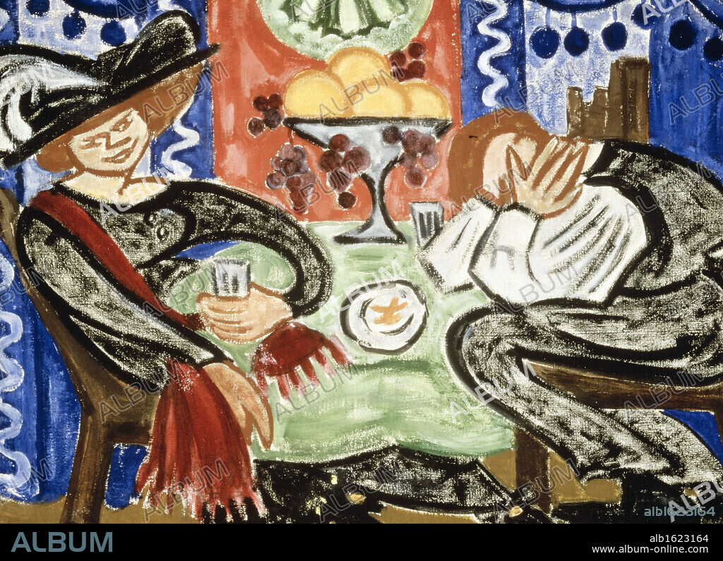 OLGA ROZANOVA. In a Cafe   c. 1910   Olga Vladimirovna Rozanova (1886-1918/Russian)   Russisches Museum, St. Petersburg.