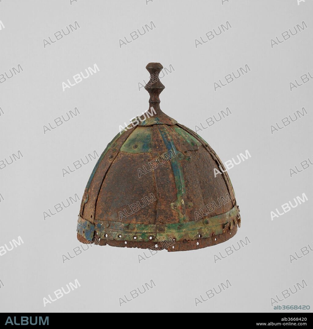 Eight-Plate Helmet. Culture: possibly Tibetan. Dimensions: H. 8 1/2 in. (21.6 cm); W. 7 1/2 in. (19.1 cm); D. 9 in. (22.9 cm); Wt. 2 lb. 4.5 oz. (1034.8 g). Date: 8th-10th century.