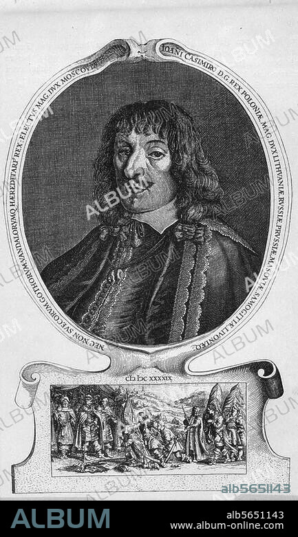 John II Casimir, King of Poland (1648-68), Krakau 22.3.1609 - Nevers 16.12.1672. Portrait. Copper engraving, contemporary.
