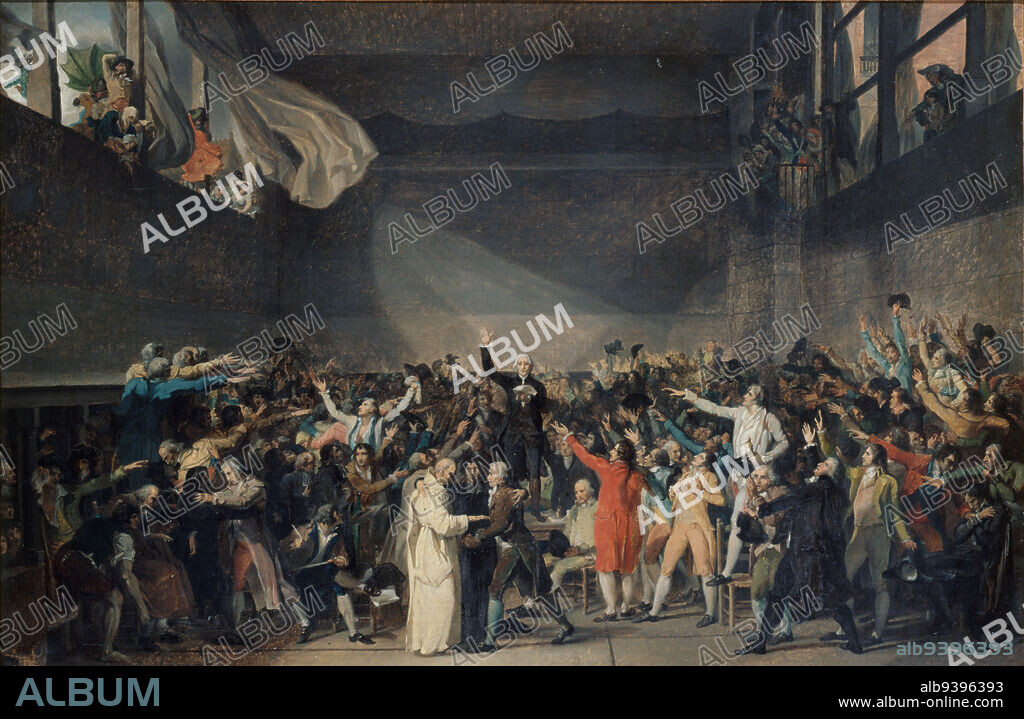Tennis Court Oath, June 20, 1789, David, Jacques-Louis, Painter, Array, Painting, Dimensions - Work: Height: 65 cm, Width: 88.7 cm.