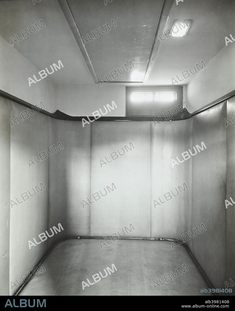 Padded room, Saint Ebba's Hospital, Surrey, 1938. Before 1935 the institution was known as Ewell Mental Hospital.