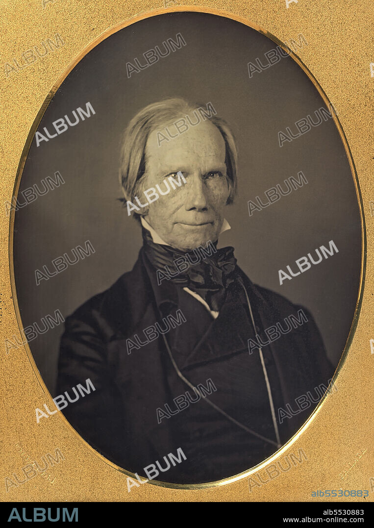 Henry Clay (1777-1852), American Statesmen, serving as Senator and Congressman from Kentucky, Speaker of the House and U.S. Secretary of State, Head and Shoulders Portrait, Daguerreotype, Frederick De Bourg Richards, 1850.