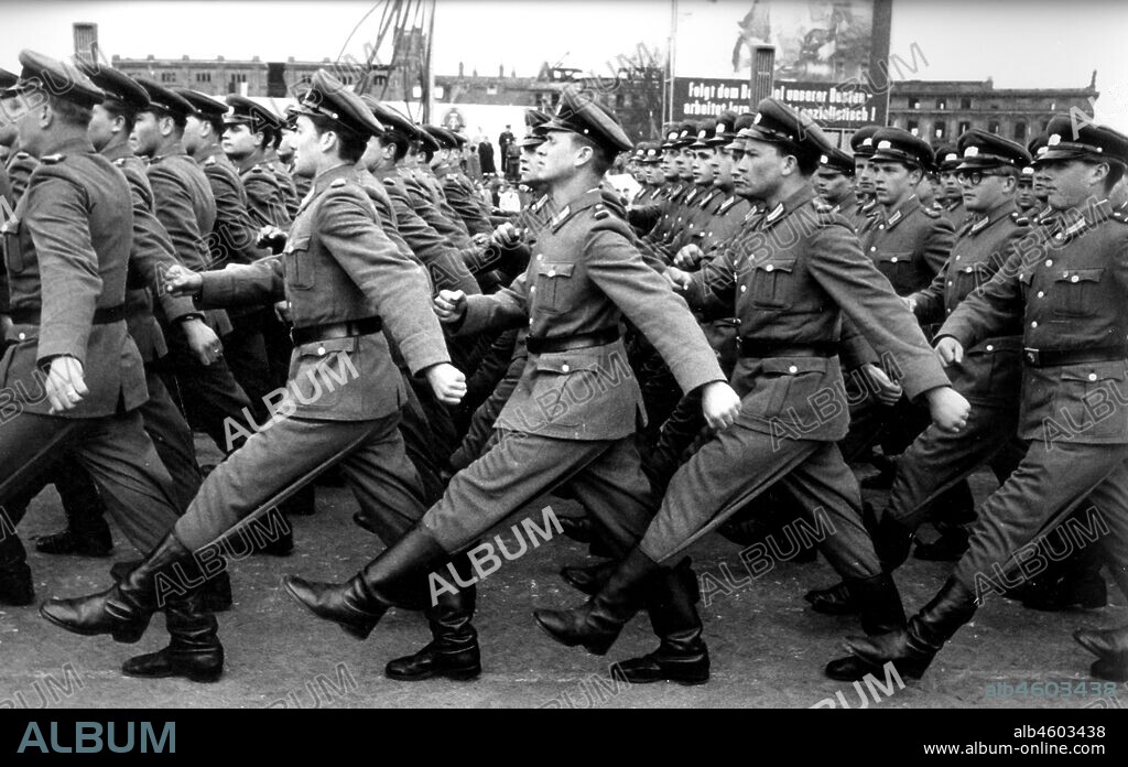 Parade Of The People's Police Departments. Volkspolizei. Marx- Engels Platz. East Berlin. Germany.