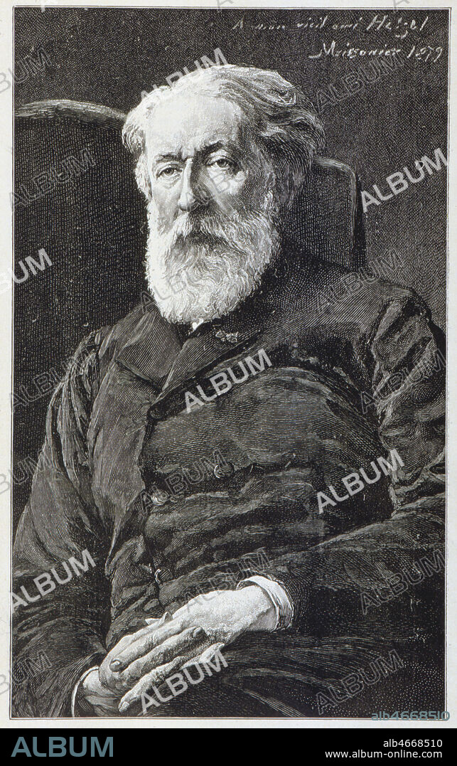 Portrait de Pierre-Jules Hetzel (1814-1886) en 1879. Hommage à Pierre-Jules Hetzel par MEISSONIER. Credit: Coll. BHVP-Grob/Kharbine-Tapabor.