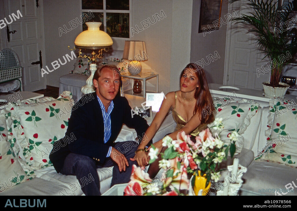 Carl Eduard von Bismarck-Schoenhausen with his second wife Celia Demaurex at Marbella, Spain 2000.