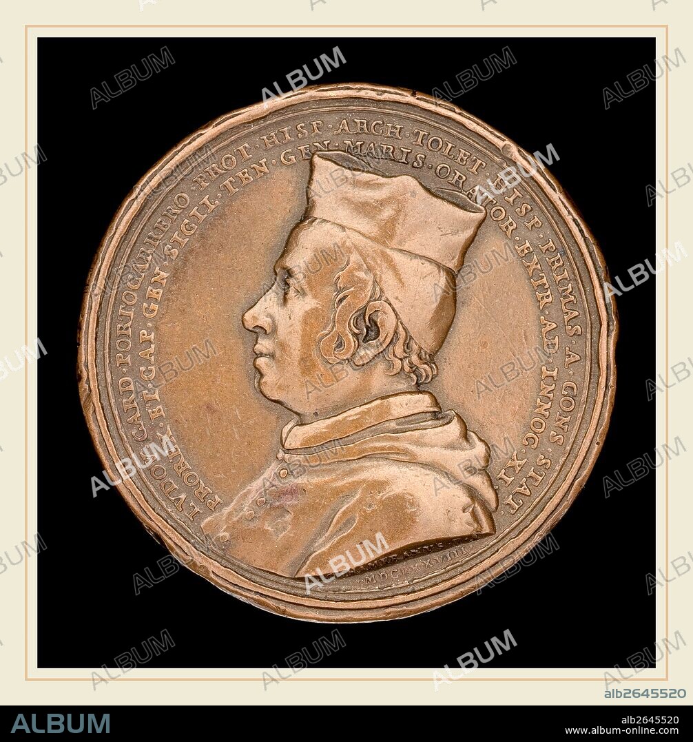 Giovanni Hamerani, Luis Manuel Fernandez de Portocarrero, 1629-1709, Cardinal 1669, Archbishop of Toledo 1677, Viceroy of Sicily 1677-1678 [obverse], Italian, 1646-1705, 1678, bronze.