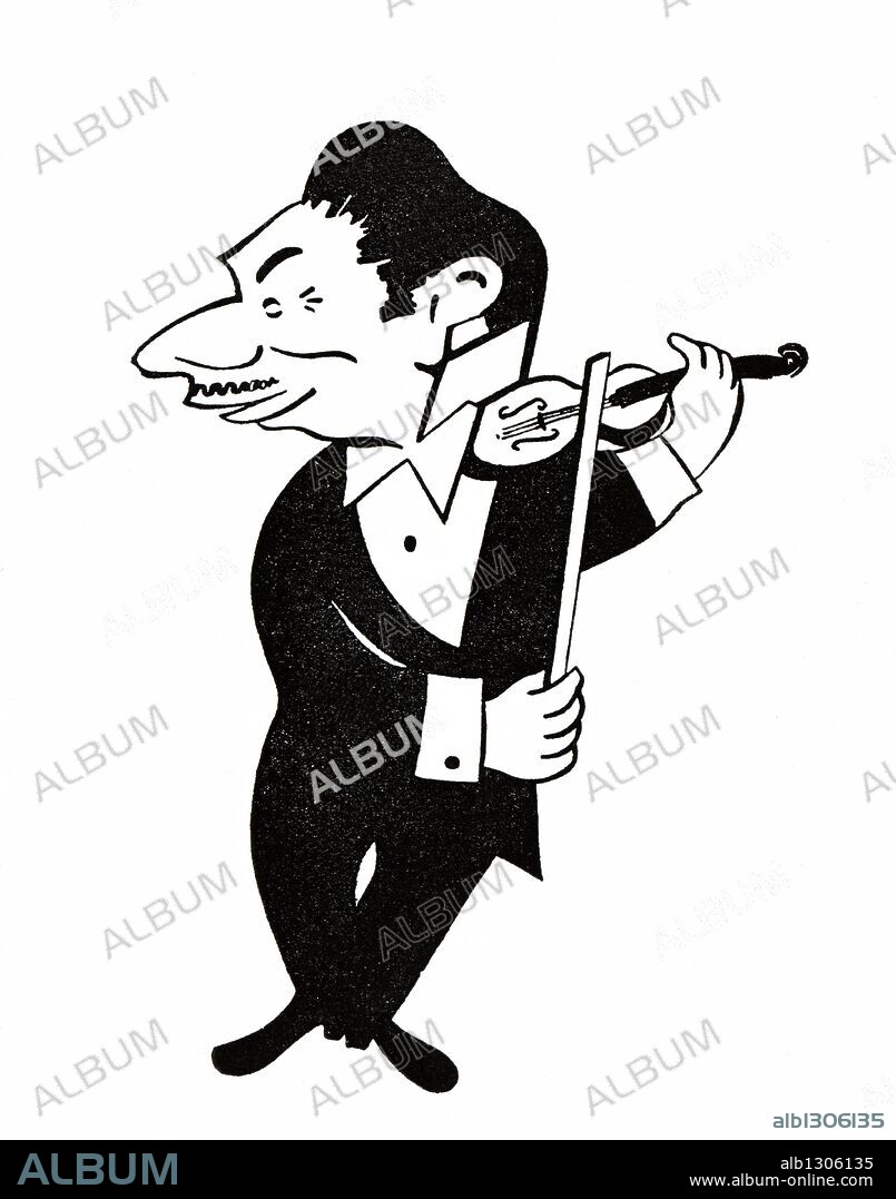 ROMÁN BONET SINTES "BON". Caricatura de Xavier Cugat i Mingall (Girona, 1900-Barcelona, 1990), músico y dibujante.