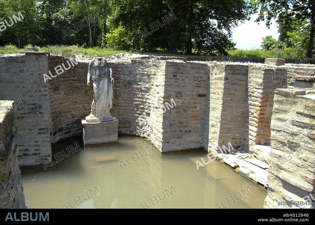 The Sanctuary of Isis, Dion, Greece. Ancient Dion, lying in the fertile Pieria plain at the foot of Mount Olympus, was a holy city to the Macedonians.