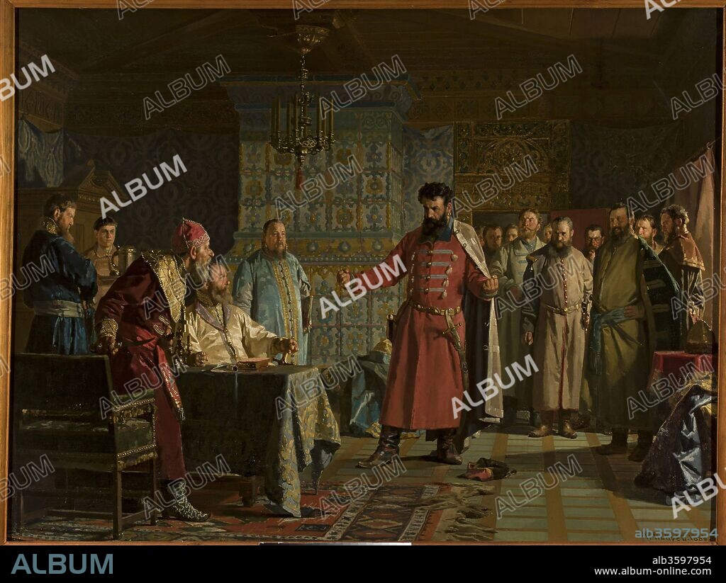 NIKOLAI VASILYEVICH NEVREV. Zakhary Lyapunov's quarrel with the Tsar Vasili Shuisky at Kremlin.