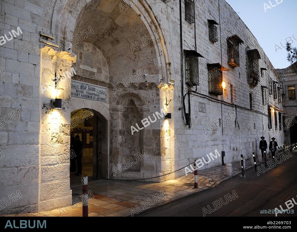 ISRAEL. JERUSALEN. Exterior del MONASTERIO ARMENIO DE SANTIAGO. Sede del patriarcado armenio de Jerusalen. Barrio Armenio. Ciudad Antigua.