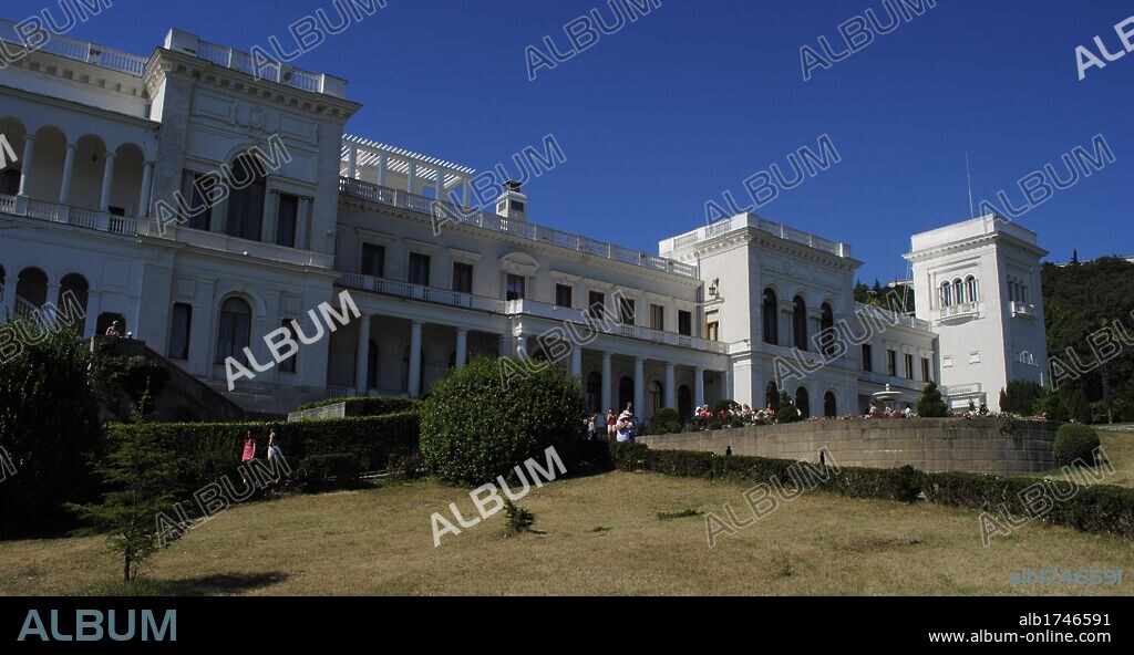 Ukraine. Autonomous Republic of Crimea. Livadia Palace. 20th century. Summer retreat of tsar Nicholas II built in Neo-Renaissance style by Nikolai Krasnov. Here was held the Yalta Conference at 1945. Exterior.