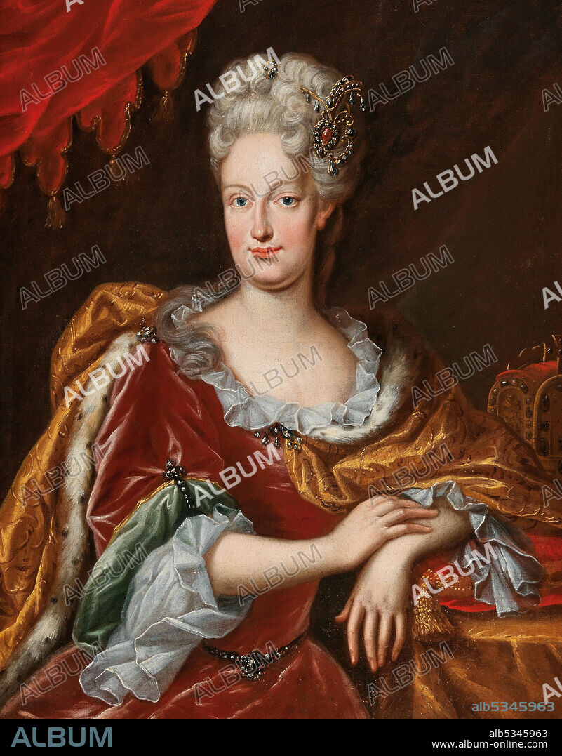 FRANS VAN STAMPART. Portrait of Elisabeth Christine of Brunswick-Wolfenbüttel (1691-1750), Holy Roman Empress.