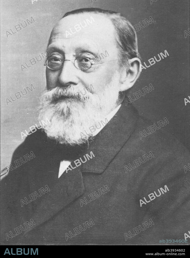 'Virchow', c1893. Rudolf Ludwig Carl Virchow (1821-1902), German physician, anthropologist, pathologist, prehistorian, biologist, writer, editor and politician, known for his advancement of public health. From the 2e collection [Felix Potin, c1893].