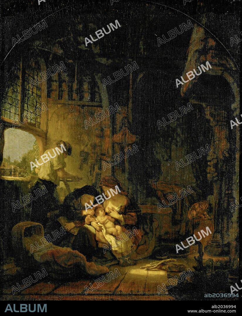 Rembrandt Harmenszoon van Rijn / 'La Sagrada Familia', 1640, Óleo sobre madera, 41 x 34 cm.