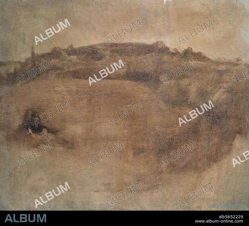 EUGENE CARRIERE. Carrière, Eugène. 1849-1906. "Landschaft mit Hügel", um 1890. Öl auf Leinwand, 45,5 × 53 cm. I. str. 1270. Belgrad, Nationalmuseum.
