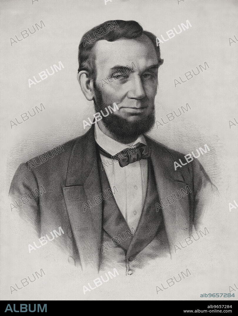 Head and Shoulders Portrait of Abraham Lincoln, Lithograph by A. Brett & Company based on a Photo by Alexander Gardner, Published by Jones & Clark, New York, 1860's.