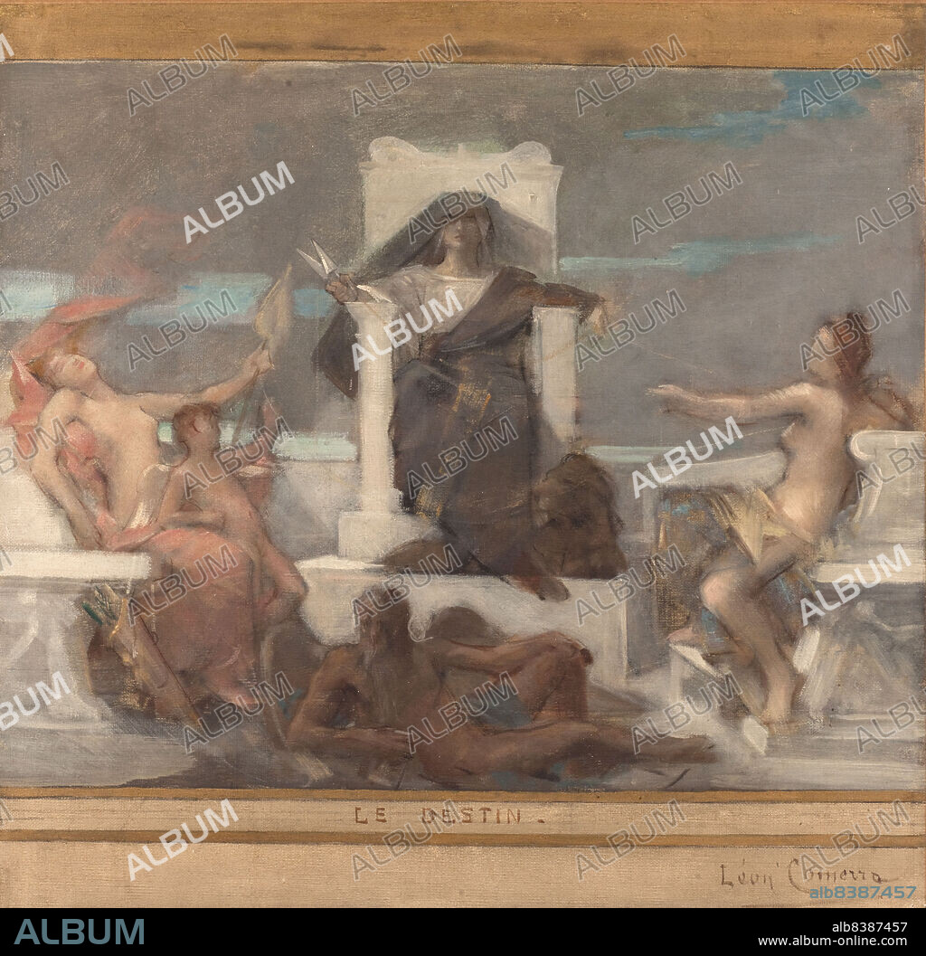 LEON FRANCOIS COMERRE. Sketch for the reception hall of the town hall in the 4th arrondissement: Destiny, 1884.