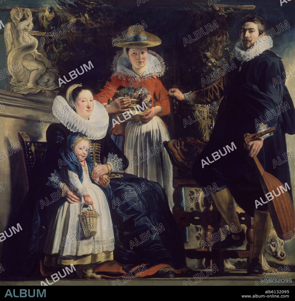 JACOB JORDAENS (1593-1678). LA FAMILIA DEL PINTOR - 1621-1622 - OLEO/LIENZO -   181x187 cm - NP 1549 - BARROCO FLAMENCO.