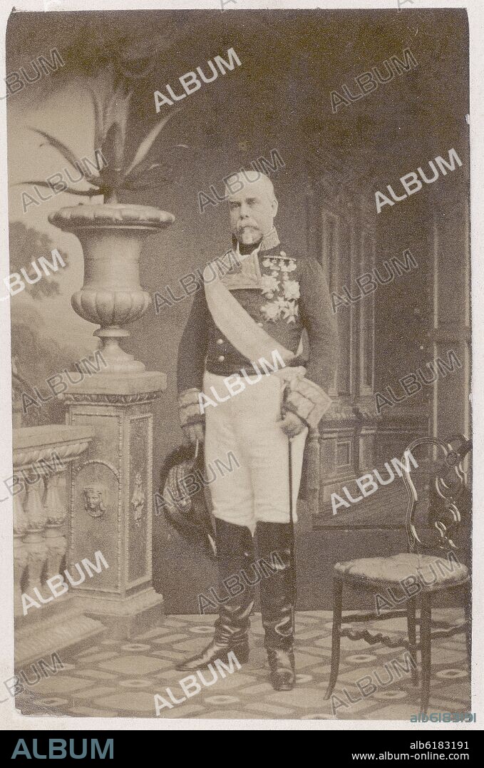 ANGEL ALONSO MARTINEZ (1825-1868). EL GENERAL EVARISTO SAN MIGUEL (1785-1862) - FOTOGRAFIA EN BLANCO Y NEGRO - S XIX-MILITAR ESPAÑOL Y ACADEMICO.