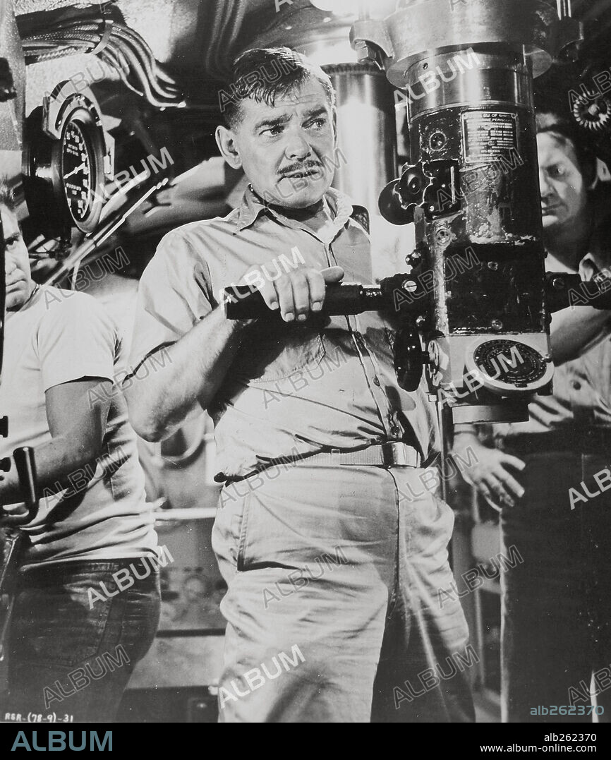CLARK GABLE in RUN SILENT RUN DEEP, 1958, directed by ROBERT WISE. Copyright UNITED ARTISTS.
