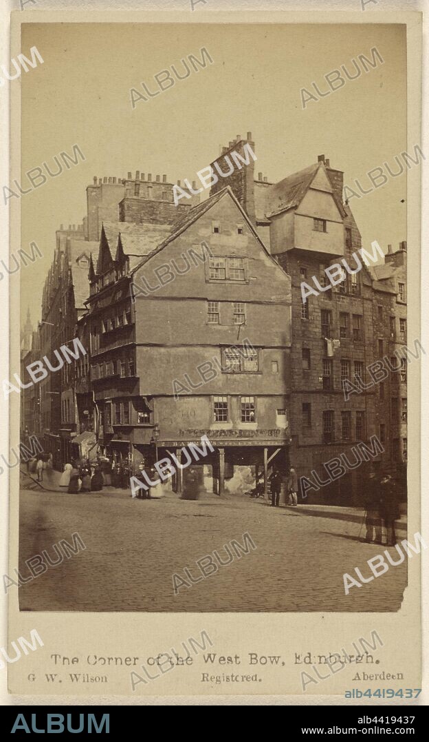The Corner of the West Bow, Edinburgh., George Washington Wilson (Scottish, 1823 - 1893), about 1864, Albumen silver print.