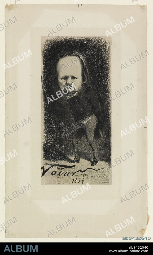 Victor Hugo. Isolated figure from the 'Pantheon Nadar', Nadar (Gaspard-Félix Tournachon, dit), Draughtsman-lithographer, Imprimerie Lemercier, Printer-lithographer, In 1854, 3rd quarter of the 19th century, House of Victor Hugo - Hauteville House, Graphic arts, Print, Lithography, Paper, Dimensions - Square stroke:, Height: 19. 2 cm, Width: 9.2 cm, Height: 30.3 cm, Width: 18.5 cm.