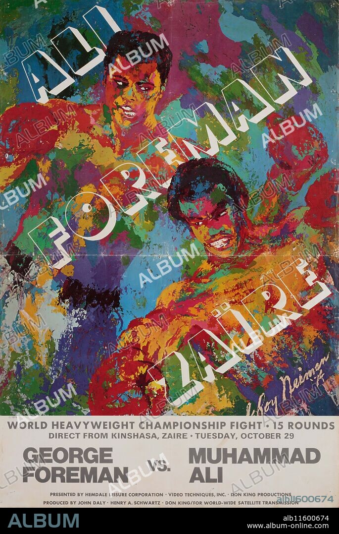 LEROY NEIMAN. Poster "George Foreman vs. Muhammad Ali".