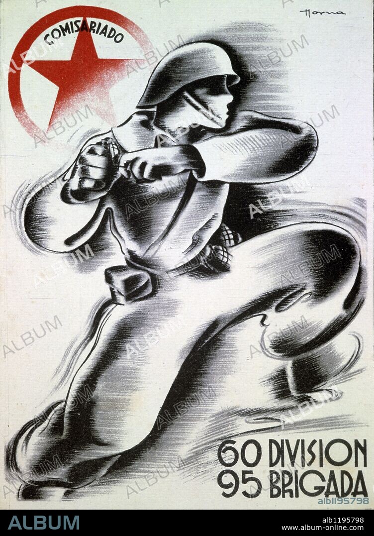 Cartel propagandístico de la 60 División-95 brigada. Zona Republicana. Guerra civil 1936-39.