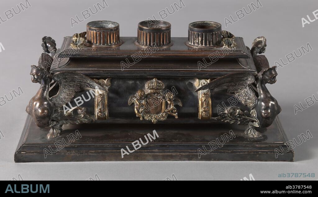 REAL FÁBRICA DE PLATERÍA DE ANTONIO MARTÍNEZ. Real Fábrica de Platería de Antonio Martínez / 'Writing desk'. Ca. 1847. Metal plating.