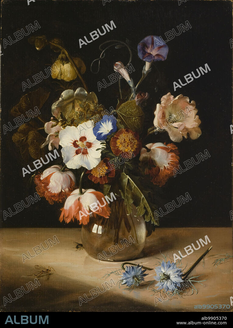 DIRCK DE BRAY. Flowers in a Glass Vase, 1671.