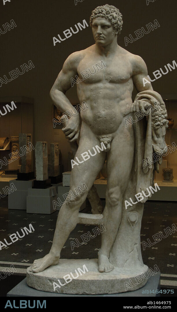ARTE ROMANO. S. I. ESTATUA DE HERCULES JOVEN. Mármol. Epoca Flavia (68-98). Restaurada en el S. XVII. Museo Metropolitano de Arte. Nueva York. Estados Unidos.