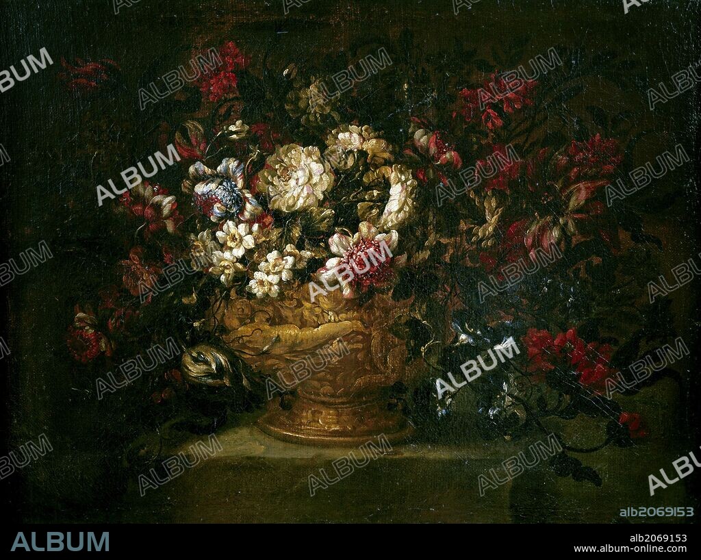 Gabriel de la Corte / 'Florero', 1670-1680, Escuela Española, Óleo sobre Lienzo, 63 cm x 83 cm, P04093.