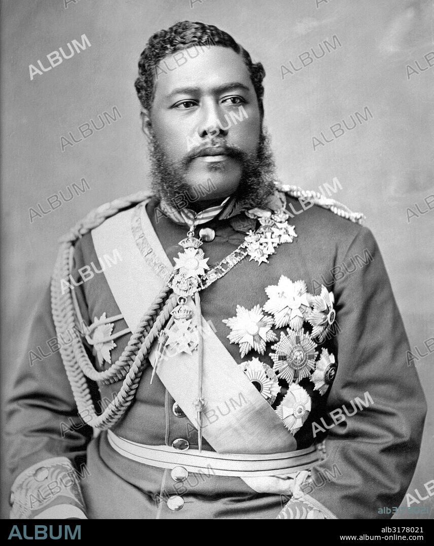 Honolulu, Hawaii:  c. 1882 A portrait of Hawaiian King David Kalakaua from the Hawaii State Archives.   © Underwood Archives / The Image Works.